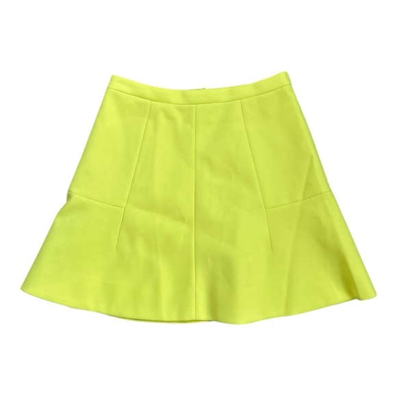 J Crew Womens Solid Chatreuse Moss Yellow Green Mini Skirt 00 Xxs, 017 - Picture 1 of 2